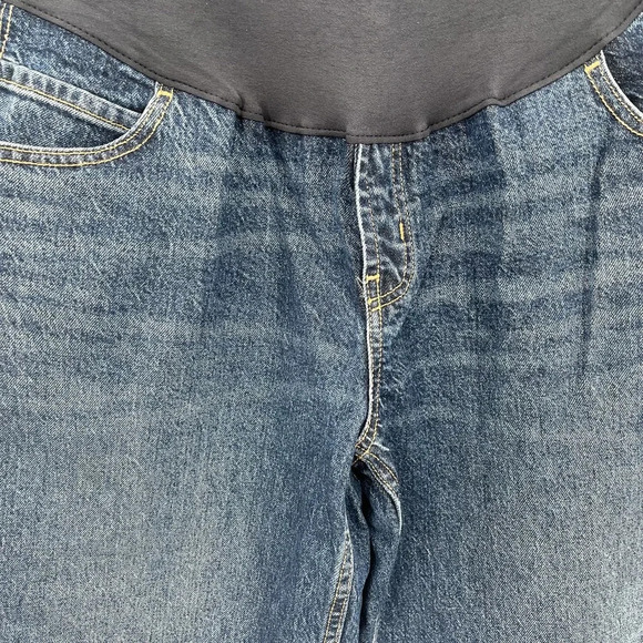 Old Navy Maternity Full Panel Wide-Leg Jeans Dark‎ Wash Size 16 Short - Picture 3 of 7
